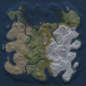Thumbnail Rust Map: Procedural Map, Size: 3750, Seed: 1484783339, 15 Monuments