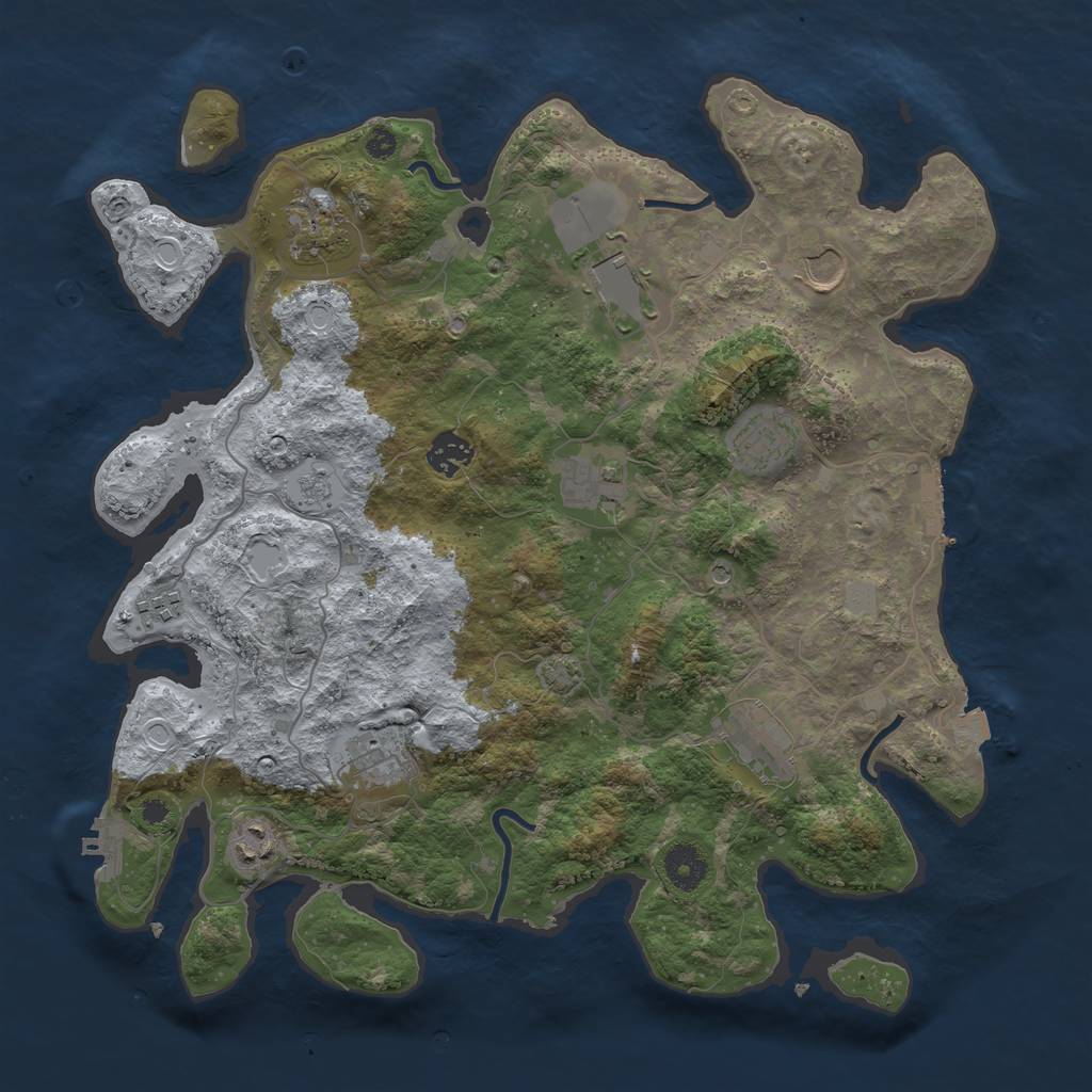 Rust Map: Procedural Map, Size: 3750, Seed: 93282, 18 Monuments