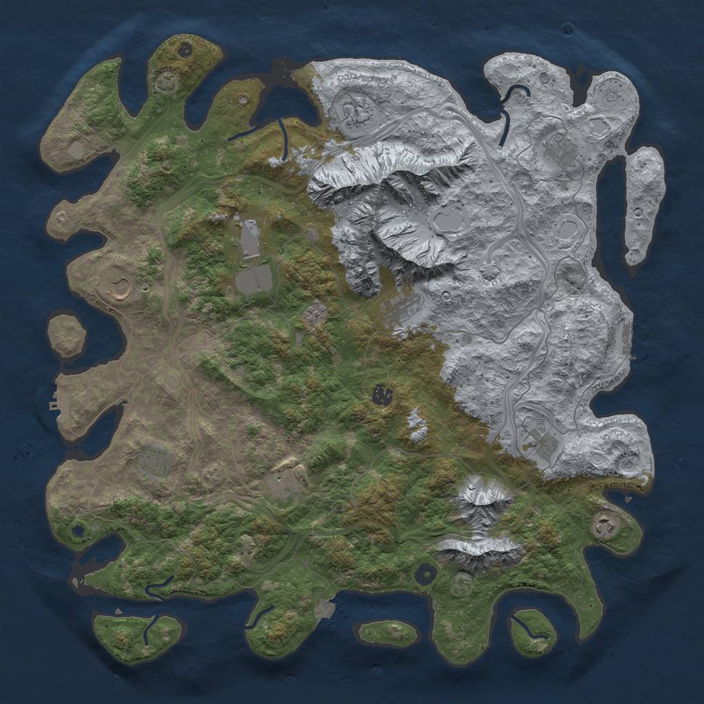 Rust Map: Procedural Map, Size: 5000, Seed: 957117079, 19 Monuments