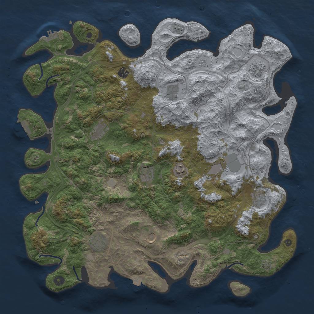 Rust Map: Procedural Map, Size: 4500, Seed: 7062024, 19 Monuments