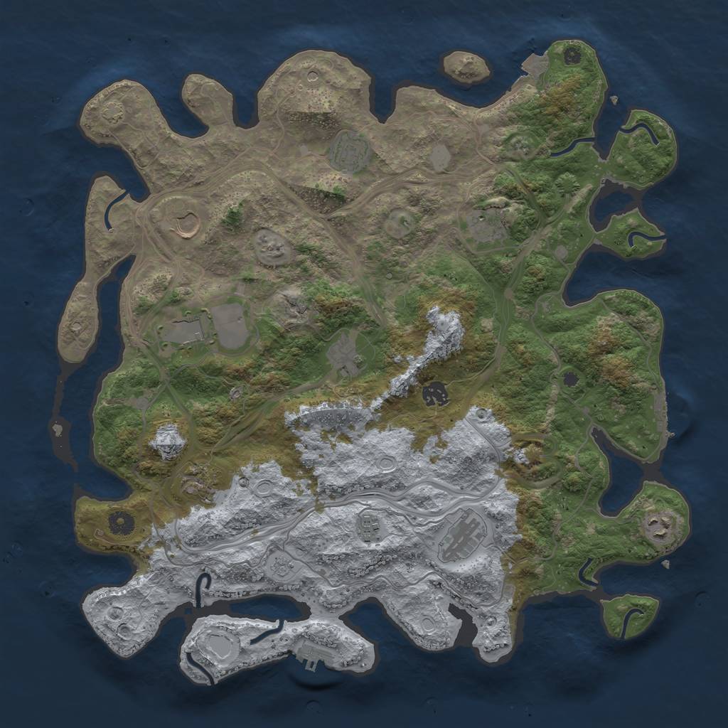 Rust Map: Procedural Map, Size: 4250, Seed: 178687995, 18 Monuments