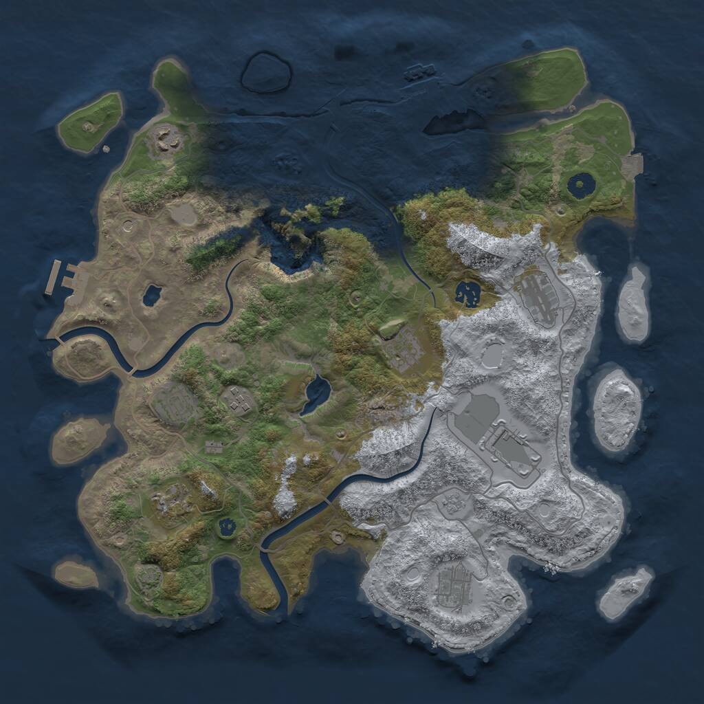 Rust Map: Procedural Map, Size: 4000, Seed: 1989001587, 15 Monuments