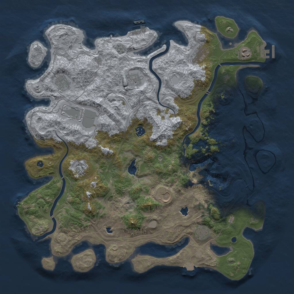 Rust Map: Procedural Map, Size: 4500, Seed: 9035768, 16 Monuments
