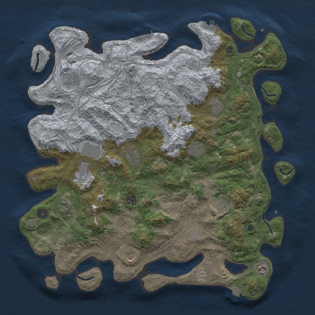 Rust Map: Procedural Map, Size: 4500, Seed: 9035768, 19 Monuments