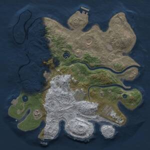 Thumbnail Rust Map: Procedural Map, Size: 3500, Seed: 1250140872, 13 Monuments