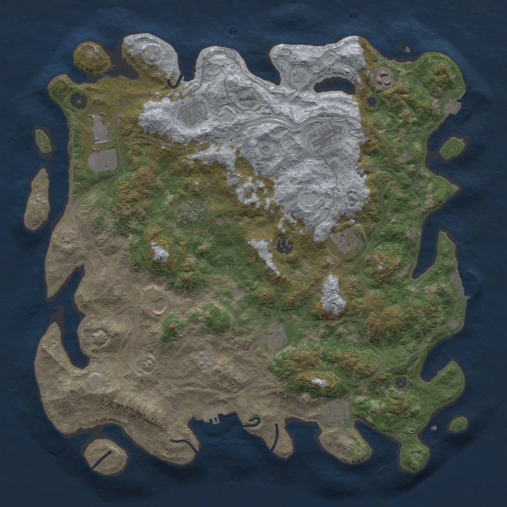 Rust Map: Procedural Map, Size: 4500, Seed: 17364506, 19 Monuments