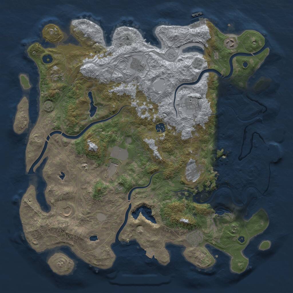 Rust Map: Procedural Map, Size: 4500, Seed: 17364506, 16 Monuments