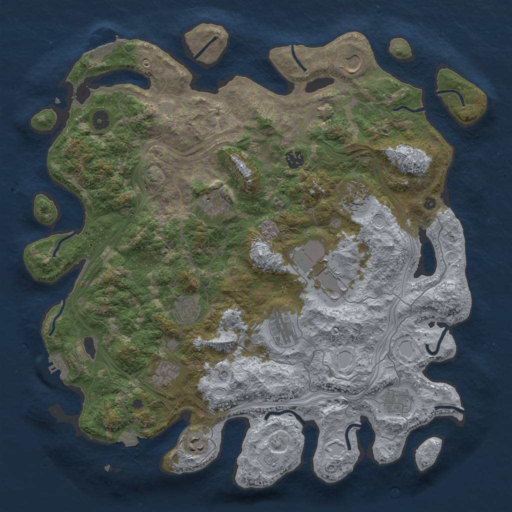 Rust Map: Procedural Map, Size: 4250, Seed: 1335462100, 19 Monuments