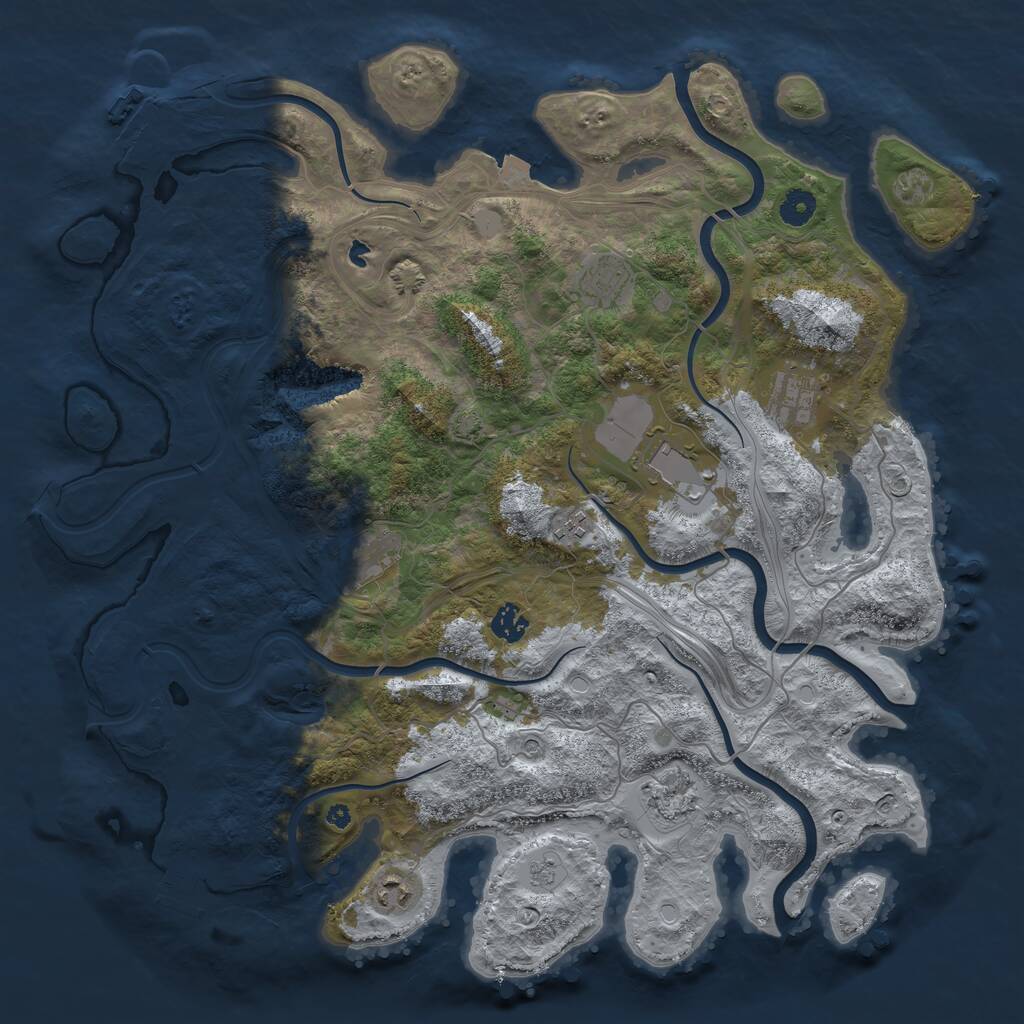 Rust Map: Procedural Map, Size: 4250, Seed: 1335462100, 14 Monuments