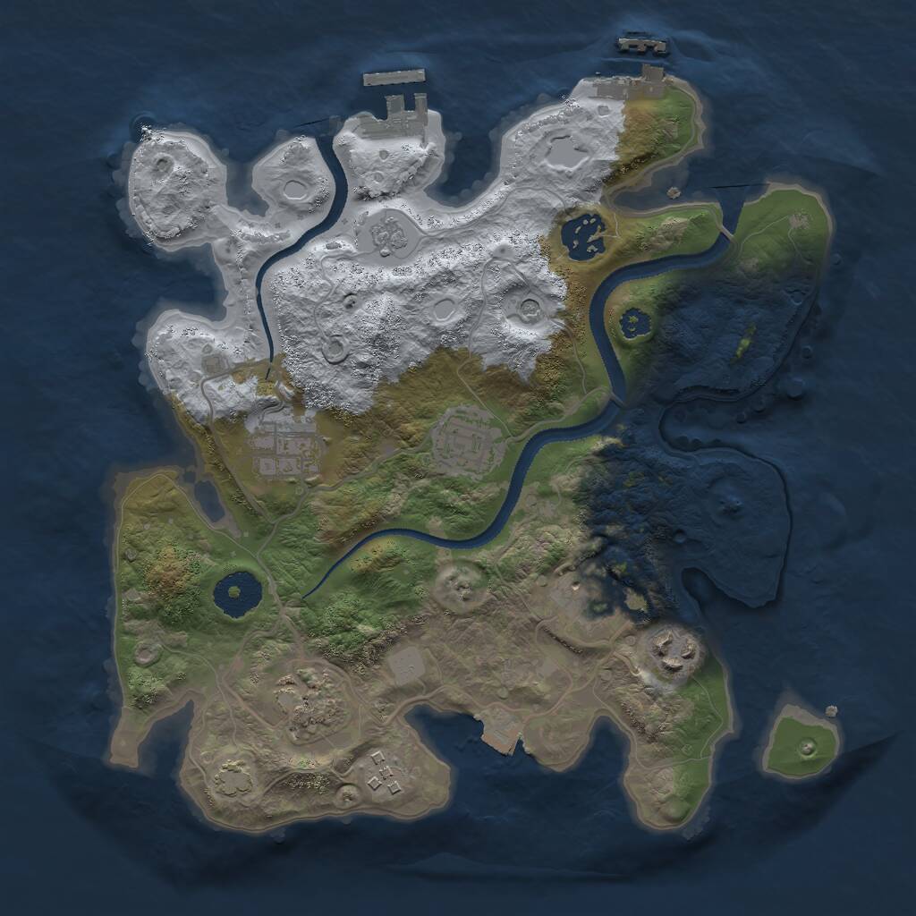 Rust Map: Procedural Map, Size: 3000, Seed: 29865, 13 Monuments