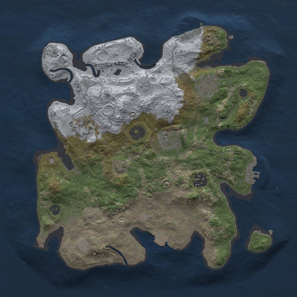 Rust Map: Procedural Map, Size: 3000, Seed: 29865, 12 Monuments