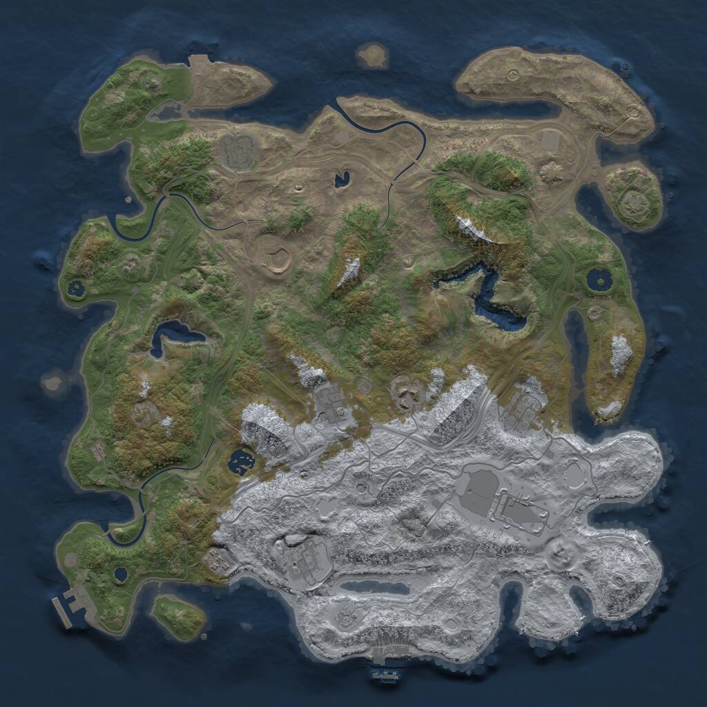 Rust Map: Procedural Map, Size: 4250, Seed: 727854766, 15 Monuments