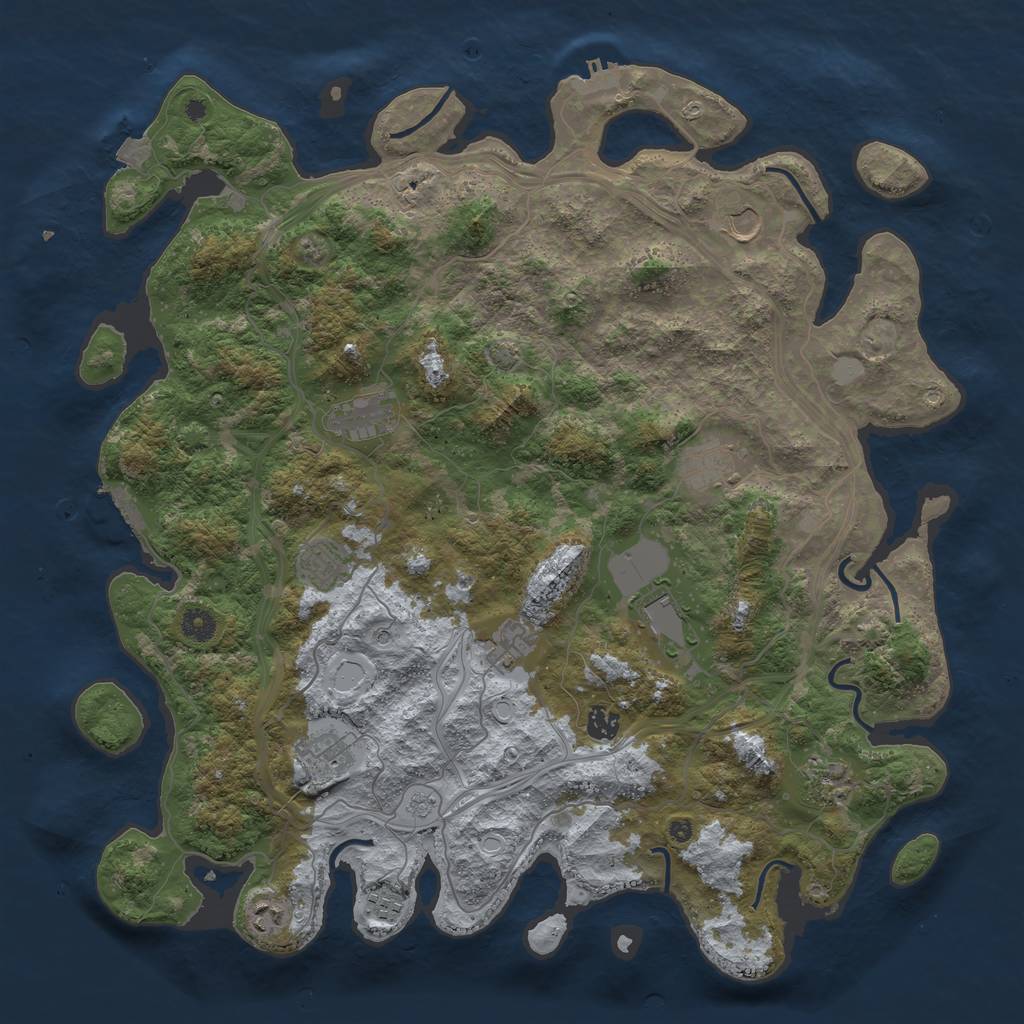 Rust Map: Procedural Map, Size: 4500, Seed: 1758942811, 19 Monuments