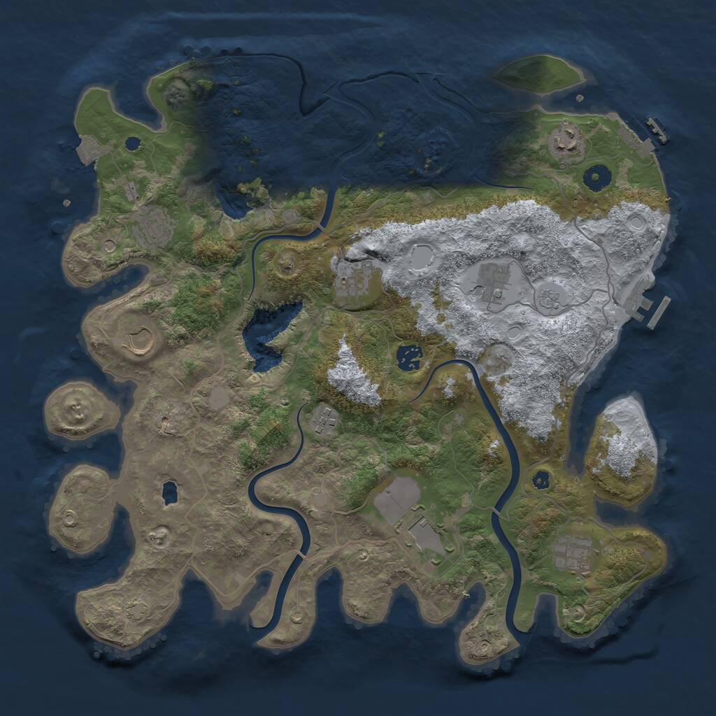 Rust Map: Procedural Map, Size: 4000, Seed: 1784591489, 15 Monuments