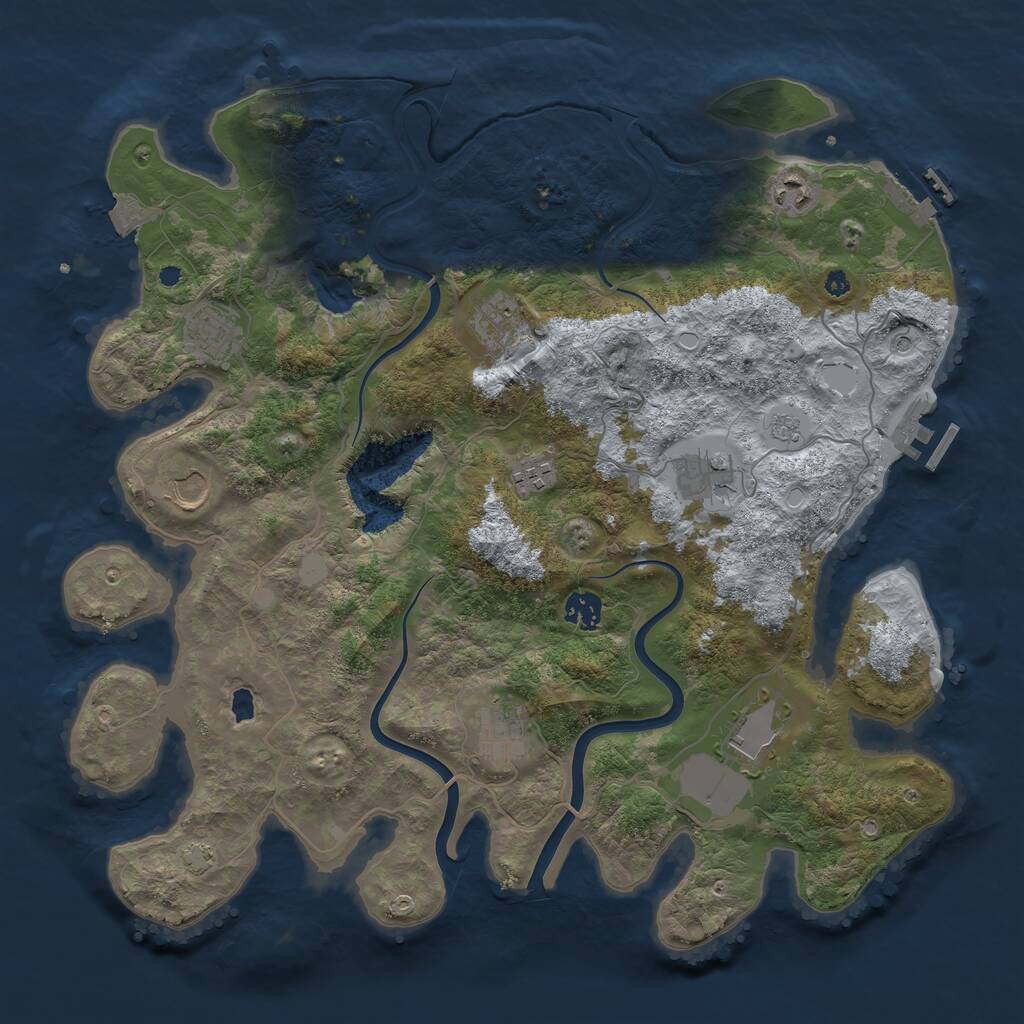 Rust Map: Procedural Map, Size: 4000, Seed: 1784591489, 15 Monuments