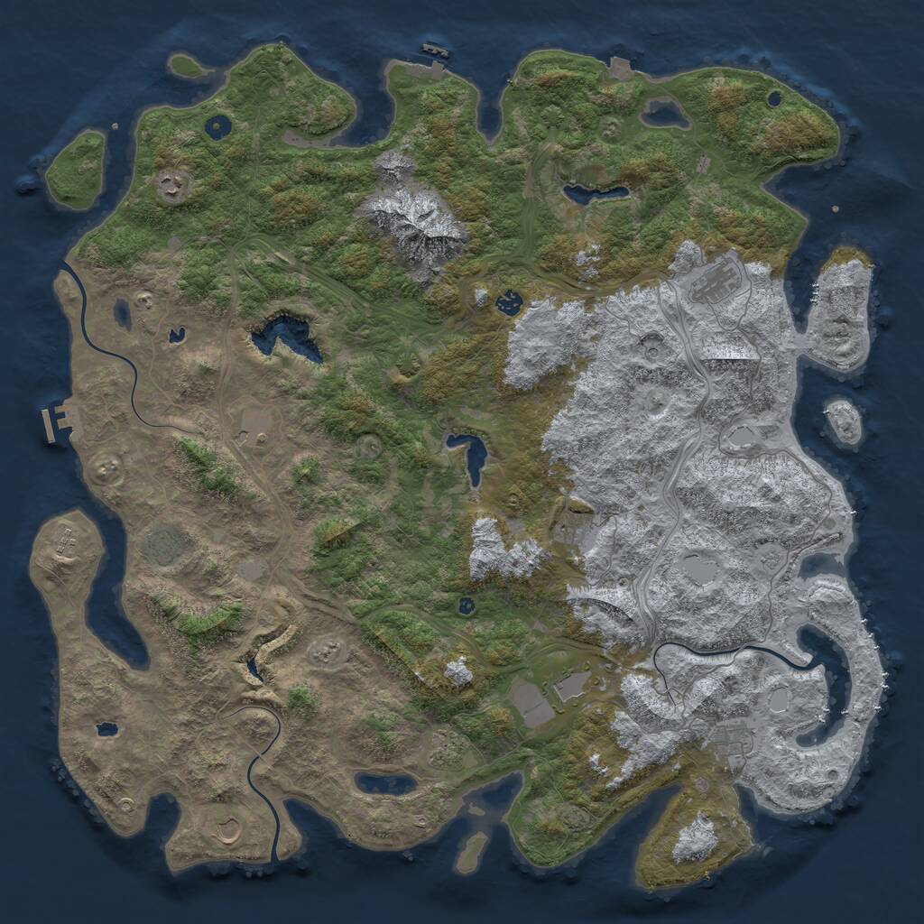 Rust Map: Procedural Map, Size: 5500, Seed: 276550000, 17 Monuments