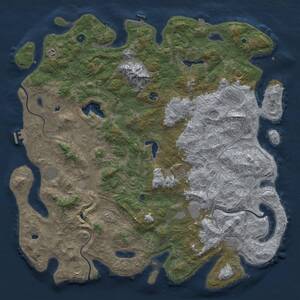 Thumbnail Rust Map: Procedural Map, Size: 5500, Seed: 276550000, 17 Monuments