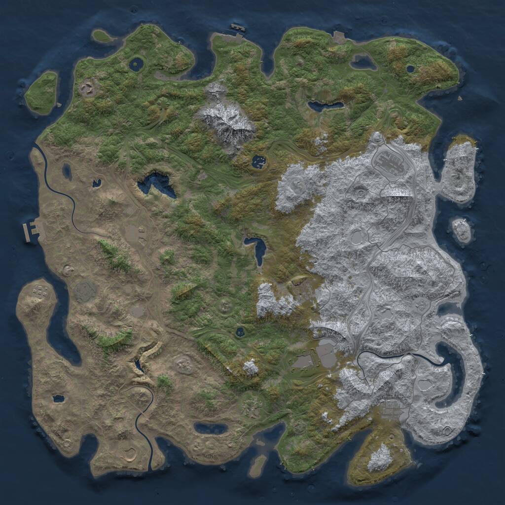 Rust Map: Procedural Map, Size: 5500, Seed: 276550000, 17 Monuments