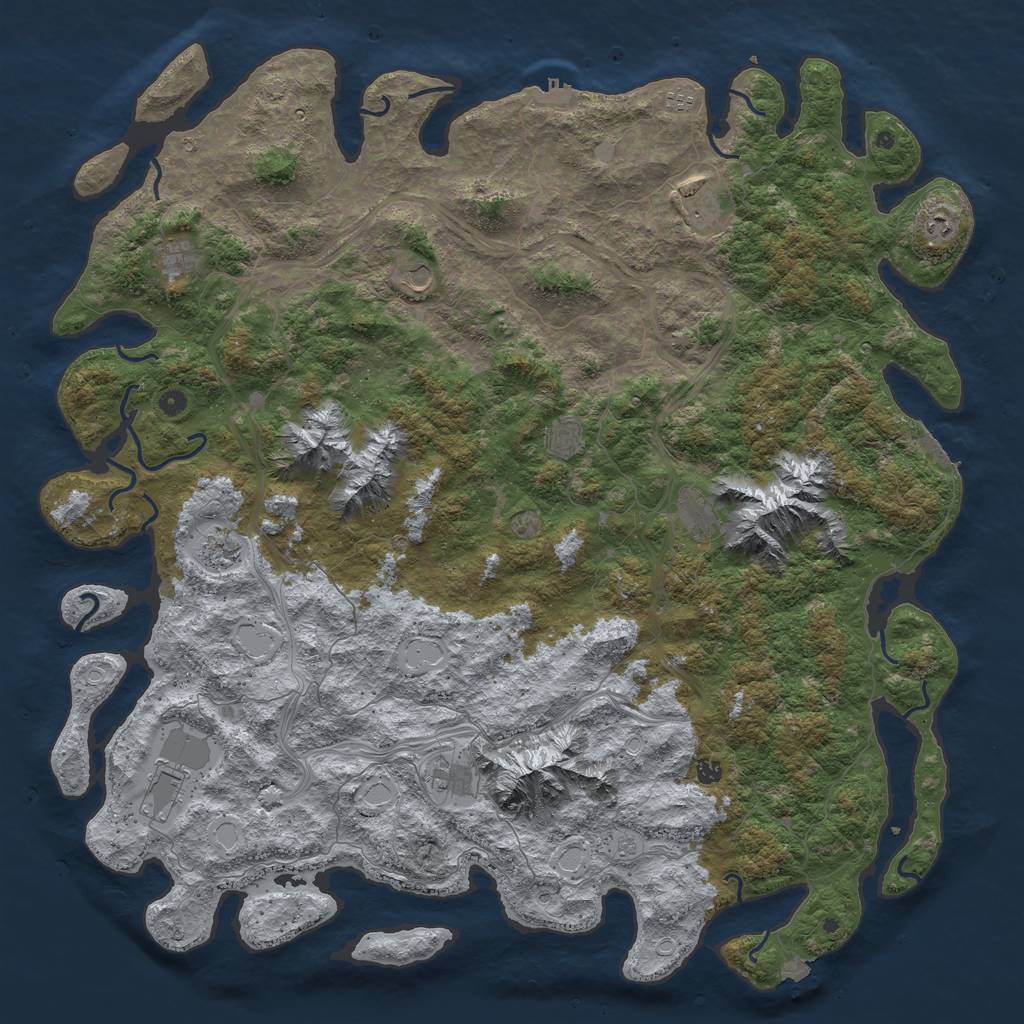 Rust Map: Procedural Map, Size: 5800, Seed: 623699600, 19 Monuments