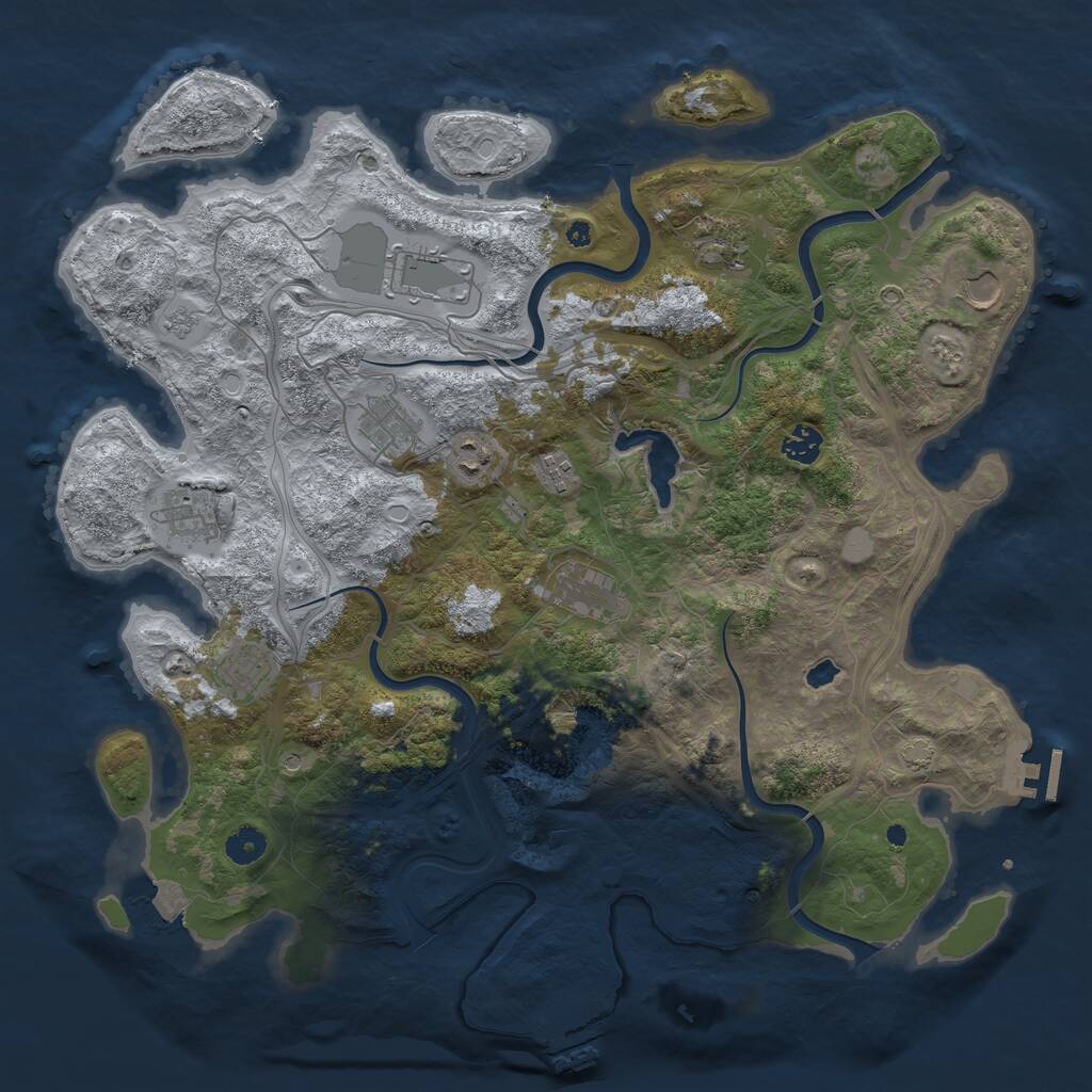 Rust Map: Procedural Map, Size: 4250, Seed: 110810994, 16 Monuments