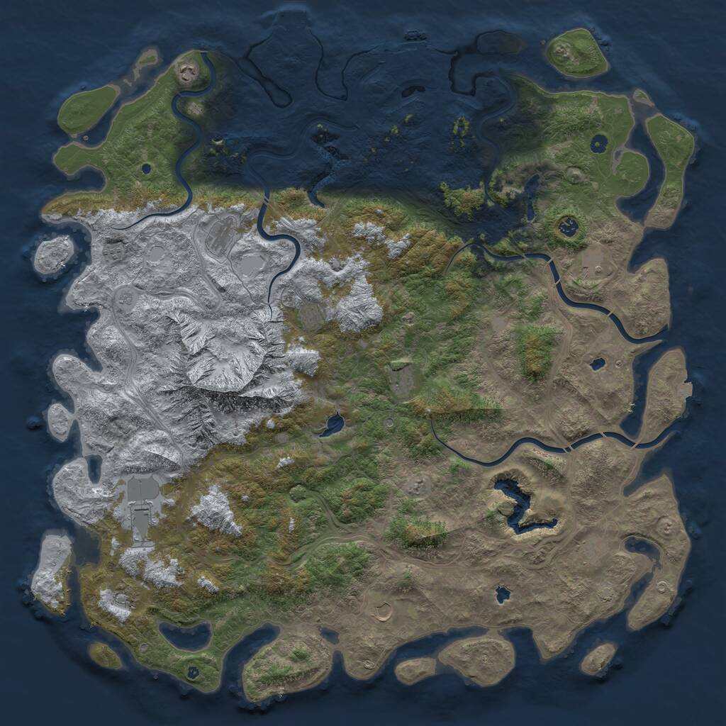 Rust Map: Procedural Map, Size: 6000, Seed: 1465165, 17 Monuments