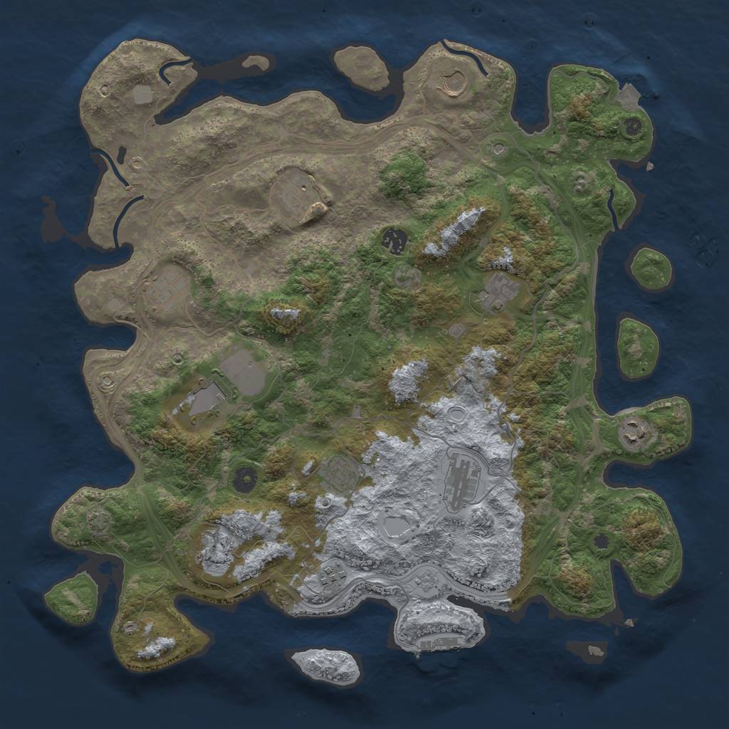 Rust Map: Procedural Map, Size: 4250, Seed: 514664705, 18 Monuments