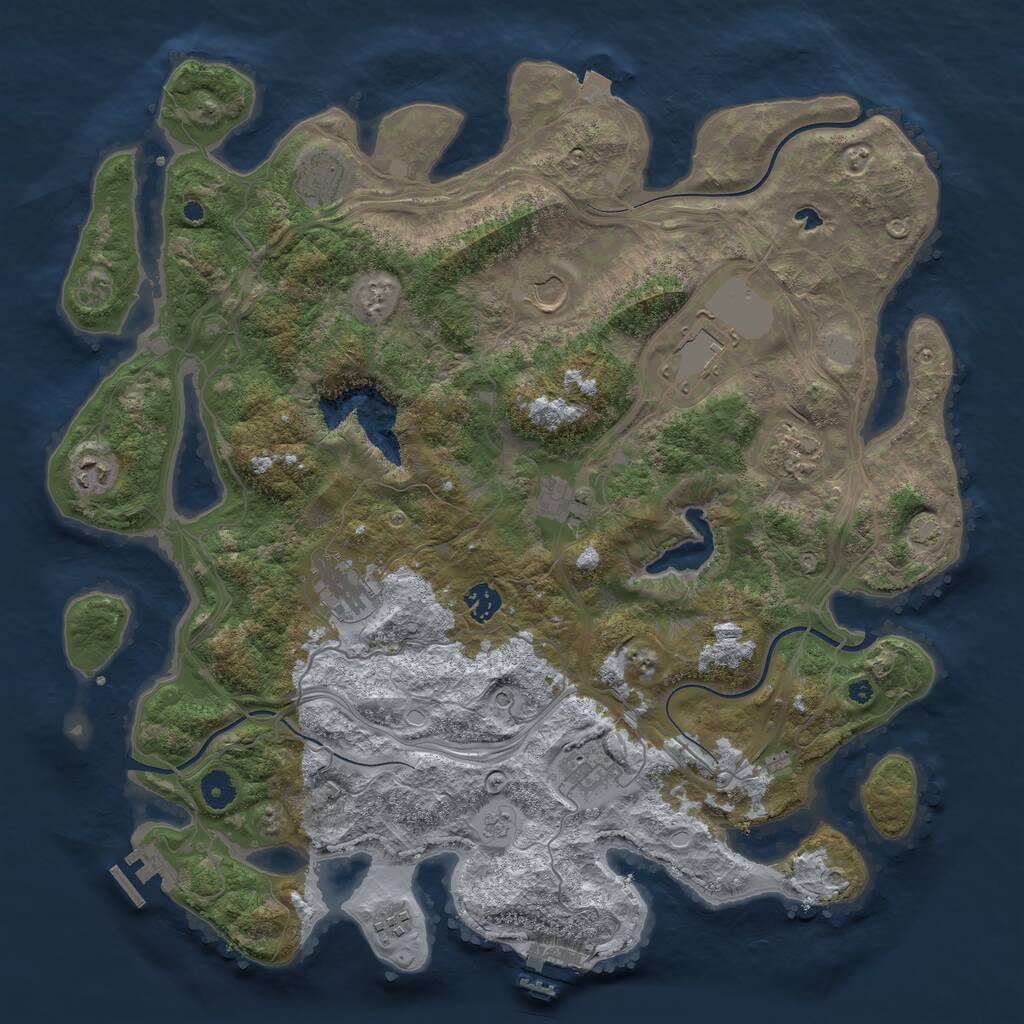 Rust Map: Procedural Map, Size: 4250, Seed: 1056485385, 16 Monuments