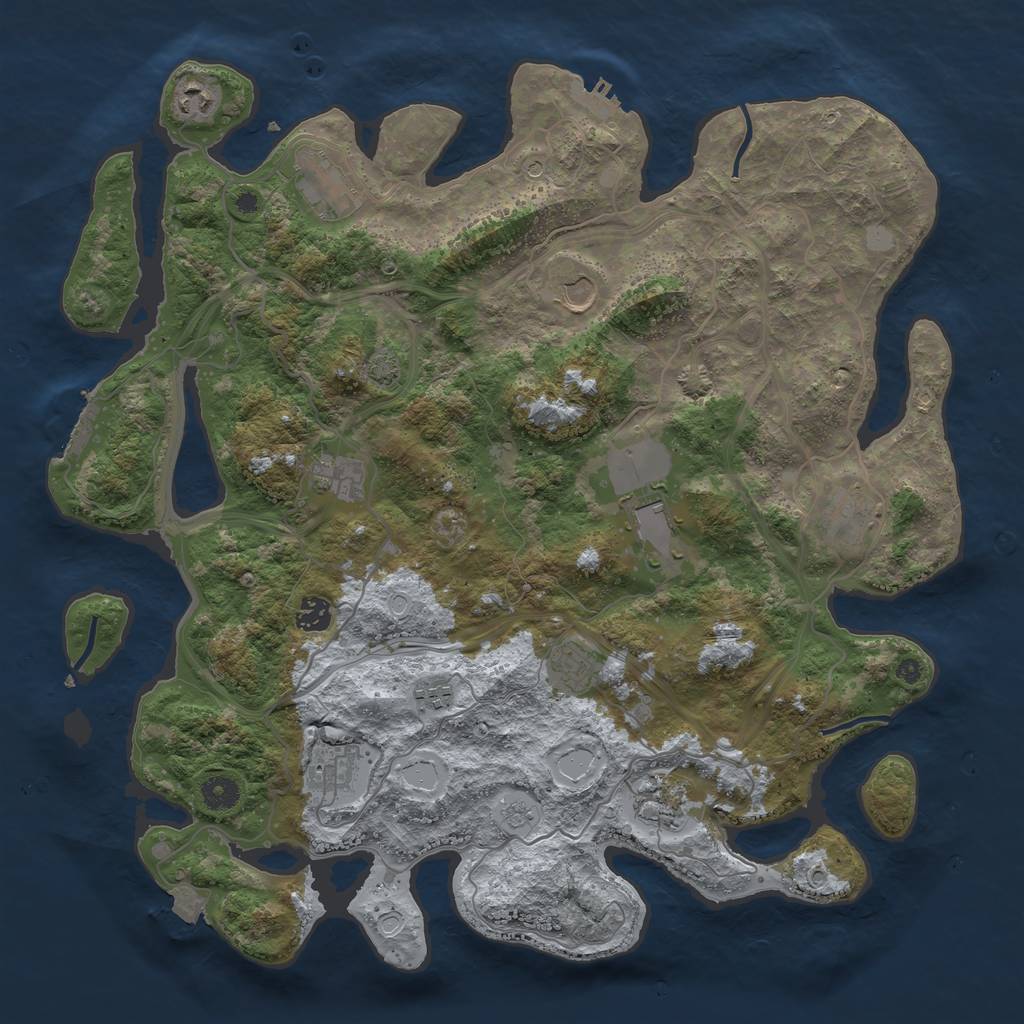 Rust Map: Procedural Map, Size: 4250, Seed: 1056485385, 19 Monuments