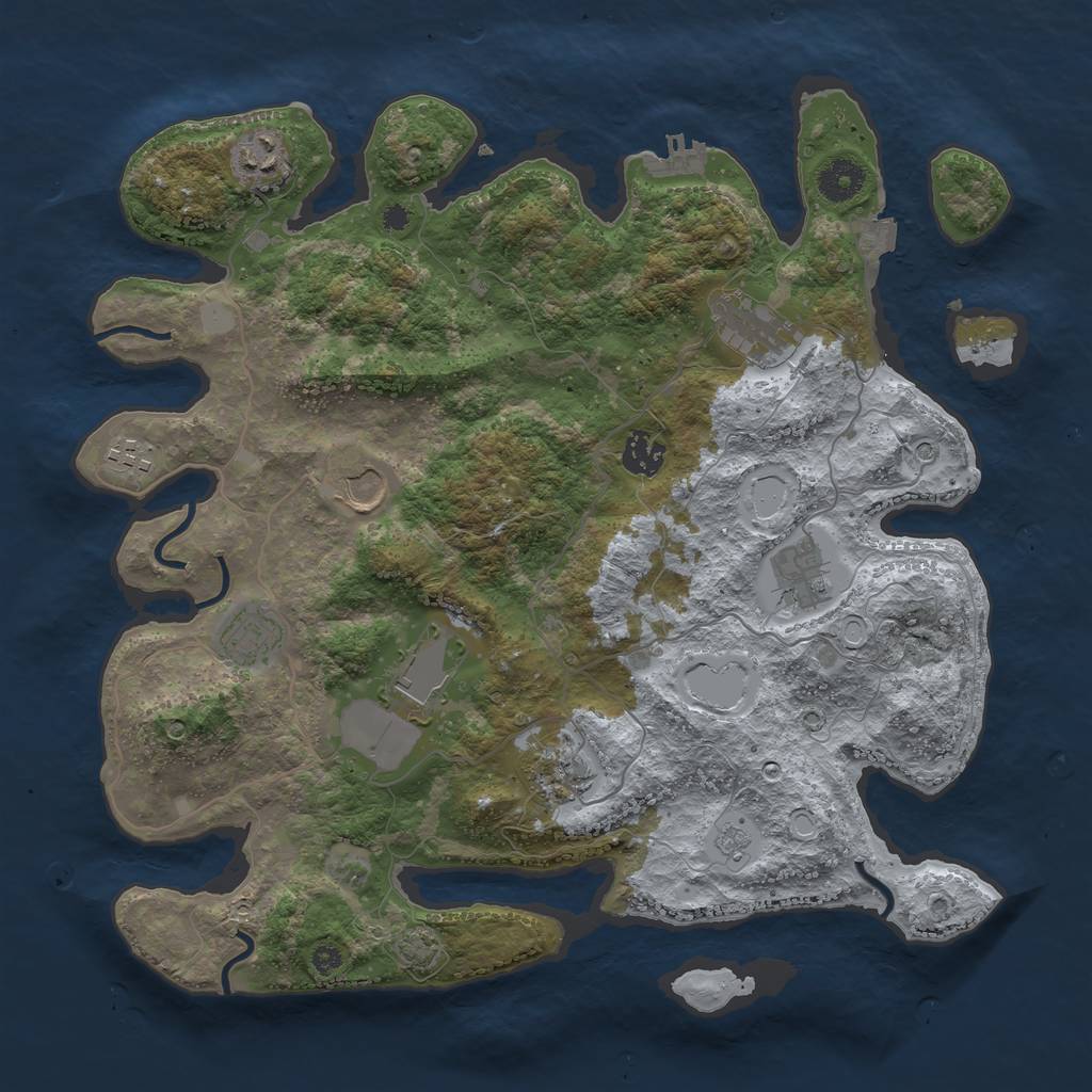 Rust Map: Procedural Map, Size: 3750, Seed: 1727684890, 16 Monuments