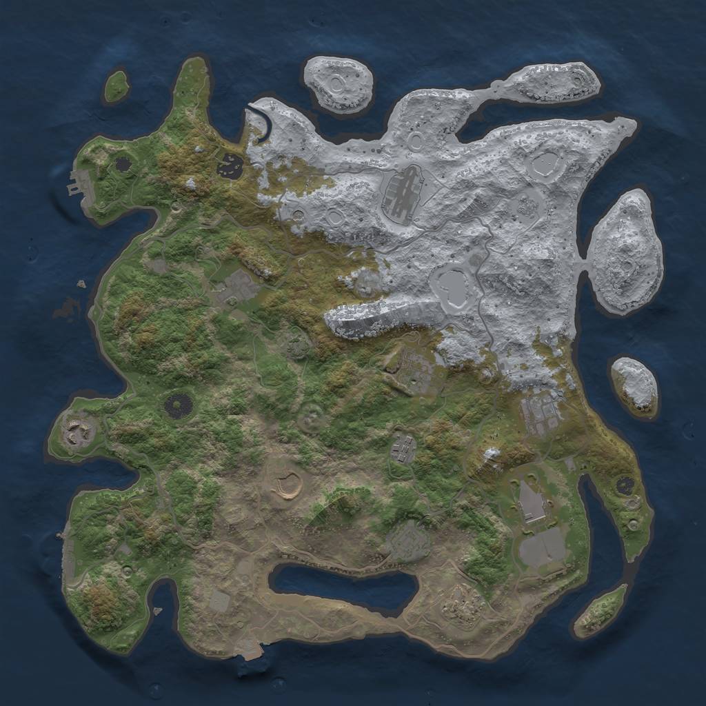 Rust Map: Procedural Map, Size: 4000, Seed: 826958993, 19 Monuments