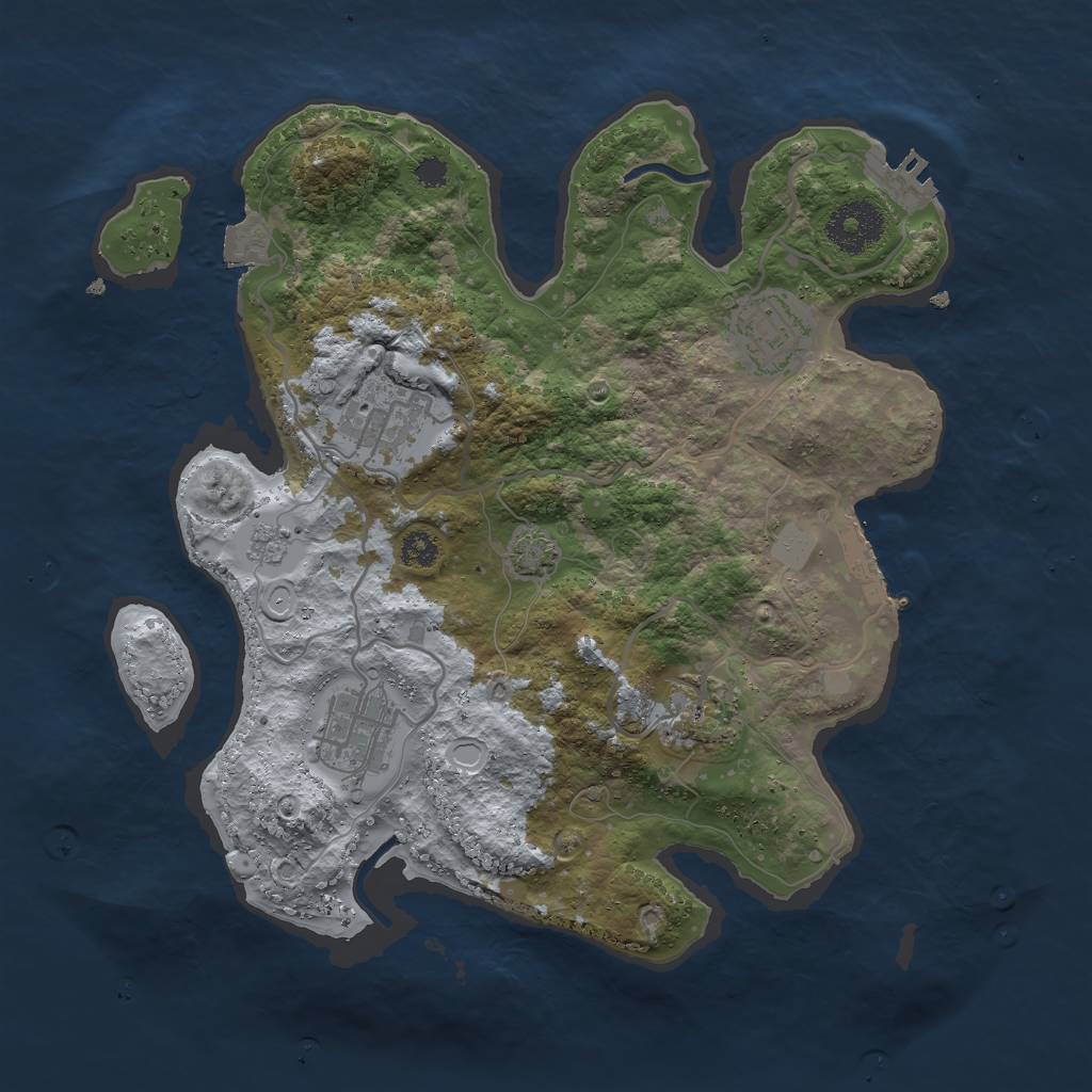 Rust Map: Procedural Map, Size: 3000, Seed: 24172, 11 Monuments