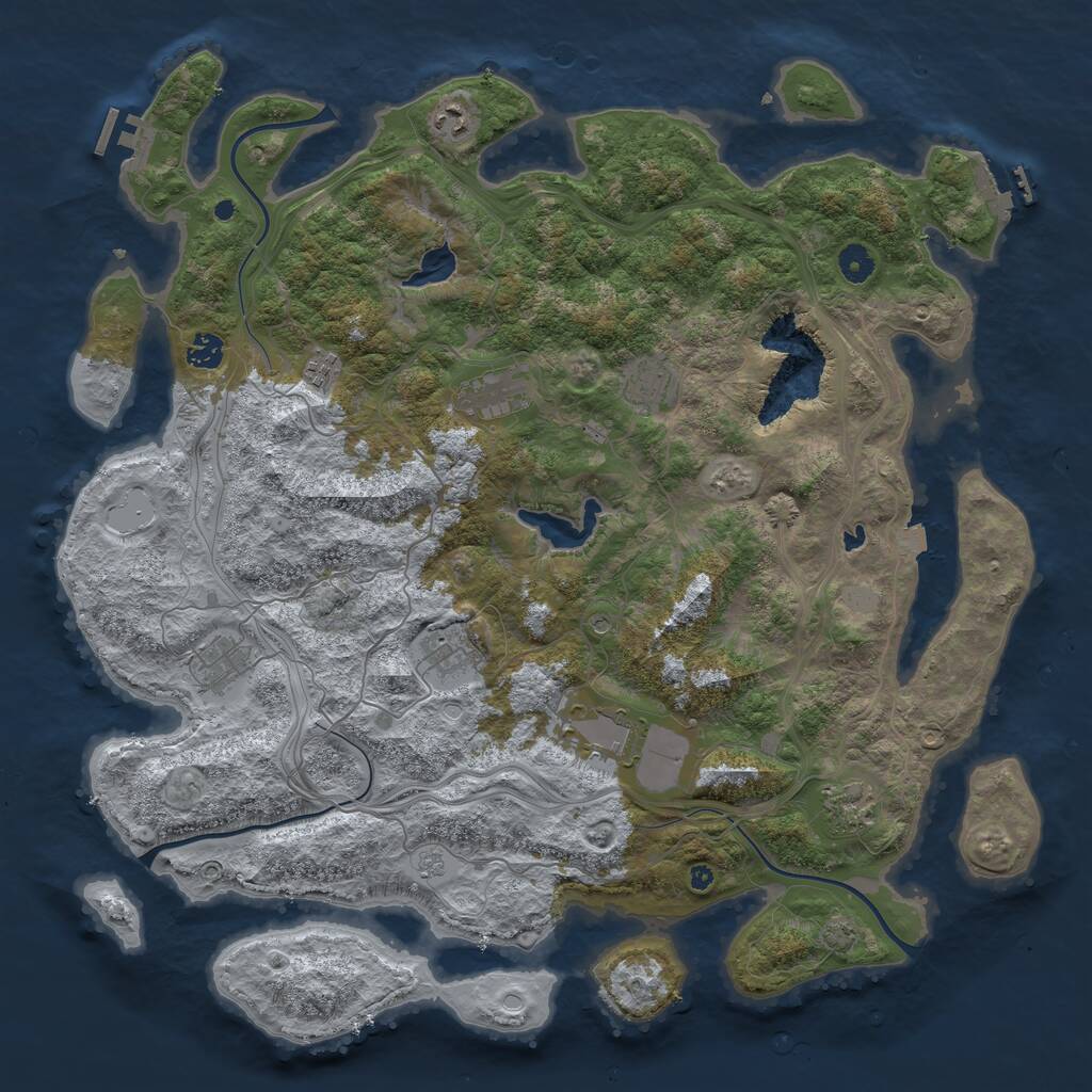 Rust Map: Procedural Map, Size: 4500, Seed: 744604452, 15 Monuments