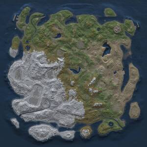 Thumbnail Rust Map: Procedural Map, Size: 4500, Seed: 744604452, 16 Monuments