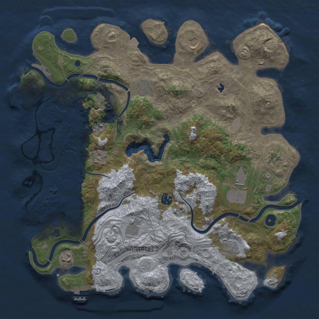 Rust Map: Procedural Map, Size: 4250, Seed: 49353839, 16 Monuments