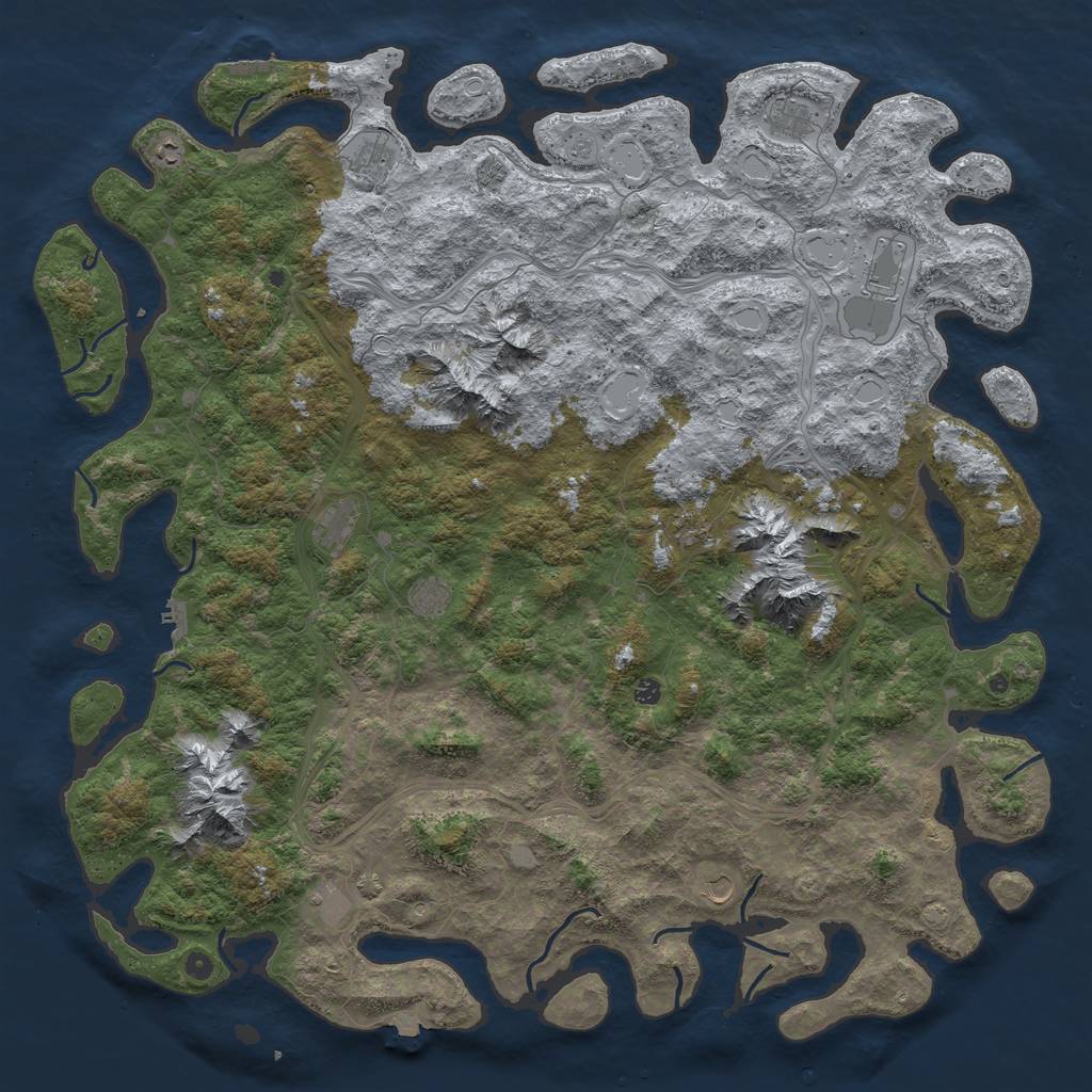 Rust Map: Procedural Map, Size: 6000, Seed: 287498436, 19 Monuments