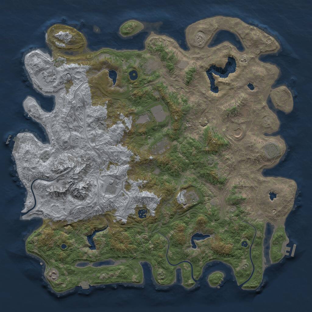 Rust Map: Procedural Map, Size: 5000, Seed: 844358, 17 Monuments