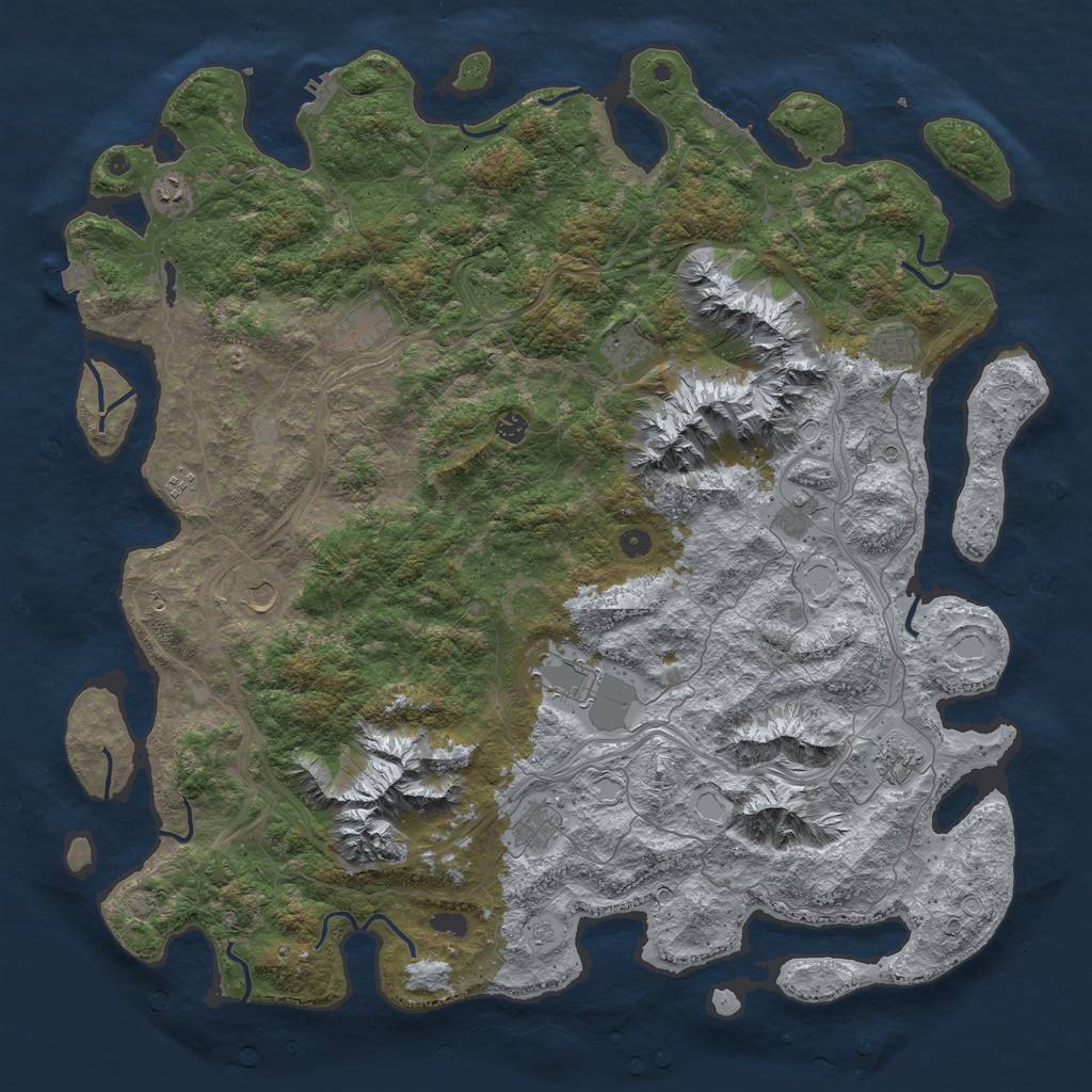 Rust Map: Procedural Map, Size: 5404, Seed: 5301, 19 Monuments