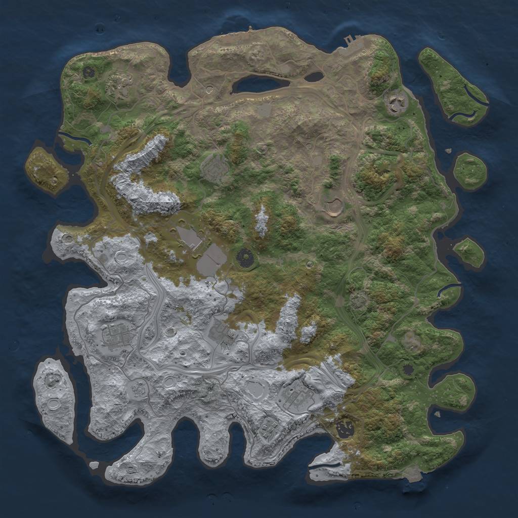 Rust Map: Procedural Map, Size: 4250, Seed: 1298551936, 18 Monuments