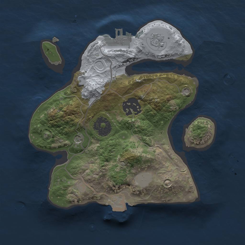 Rust Map: Procedural Map, Size: 2000, Seed: 424445, 7 Monuments