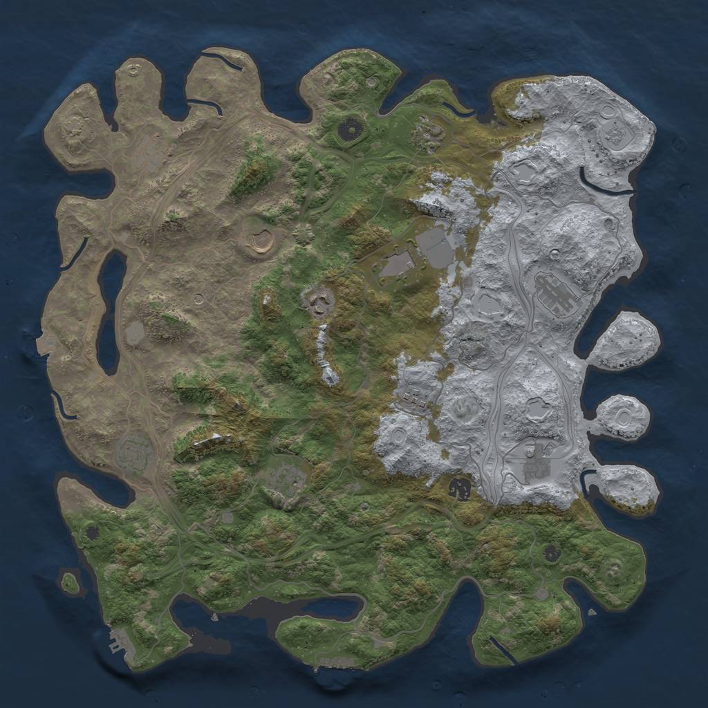 Rust Map: Procedural Map, Size: 4500, Seed: 22524954, 19 Monuments