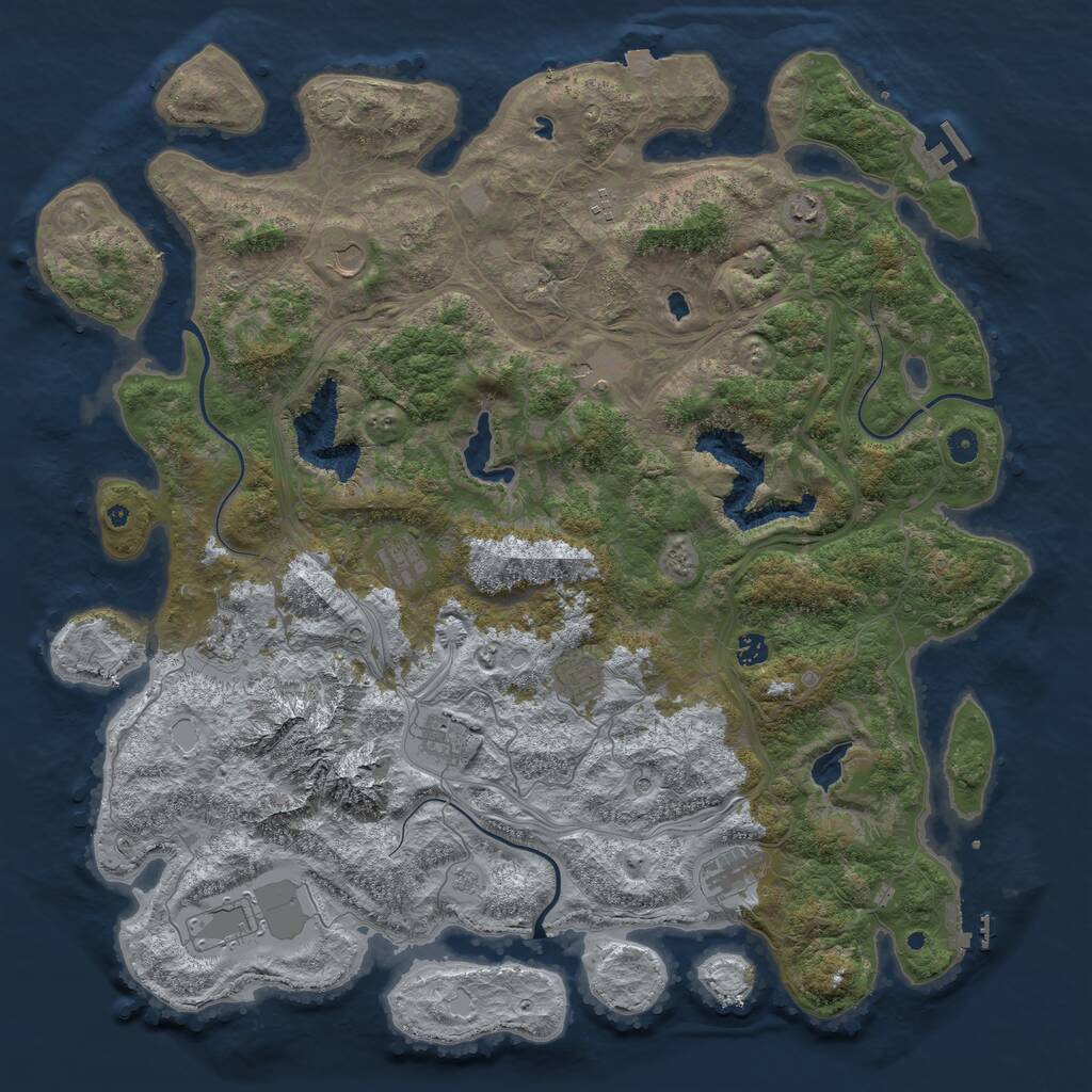 Rust Map: Procedural Map, Size: 5000, Seed: 1974388415, 17 Monuments