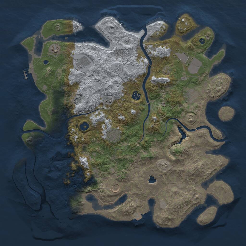 Rust Map: Procedural Map, Size: 4249, Seed: 531320012, 14 Monuments