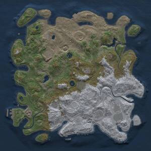 Thumbnail Rust Map: Procedural Map, Size: 4250, Seed: 20240606, 16 Monuments