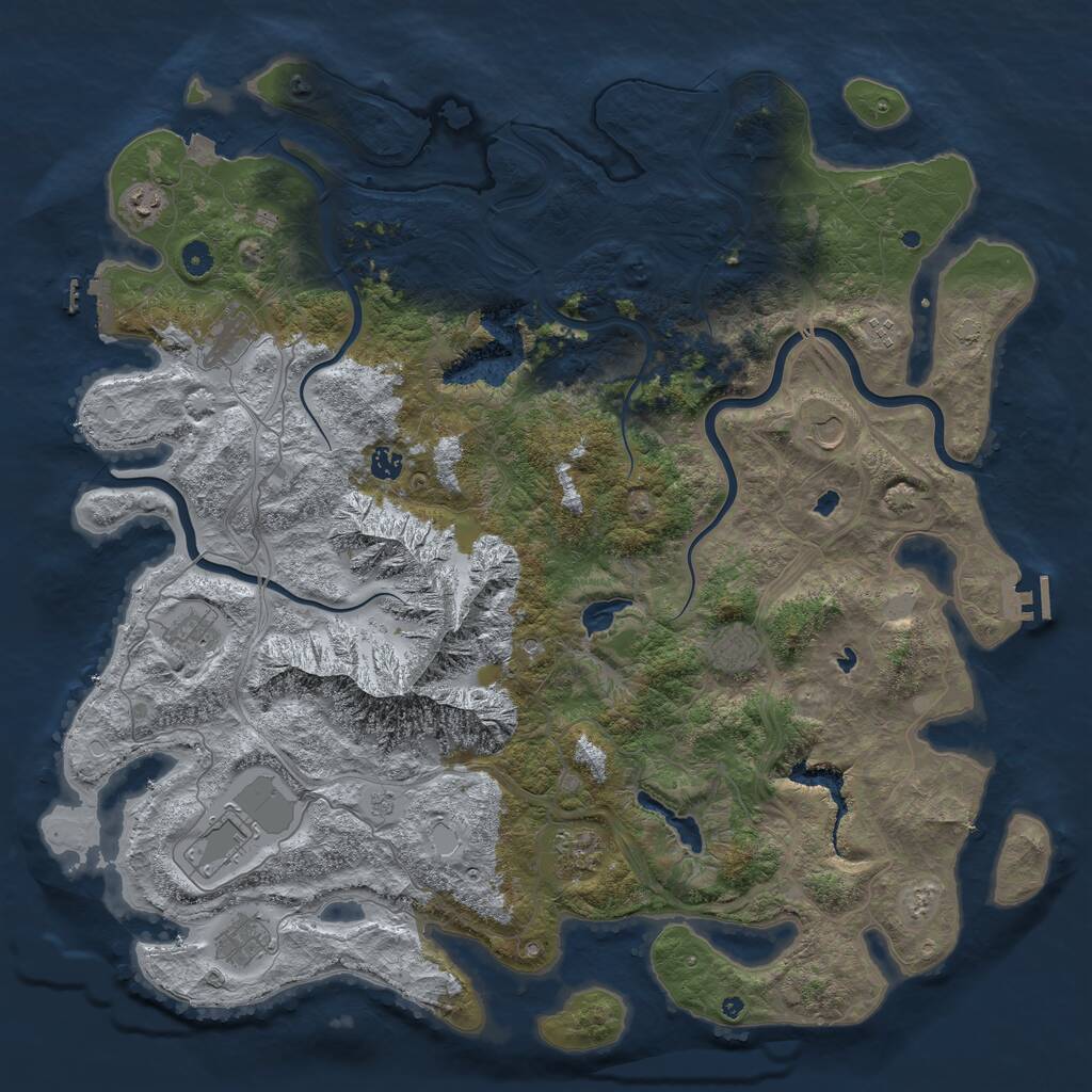 Rust Map: Procedural Map, Size: 5000, Seed: 979623619, 16 Monuments