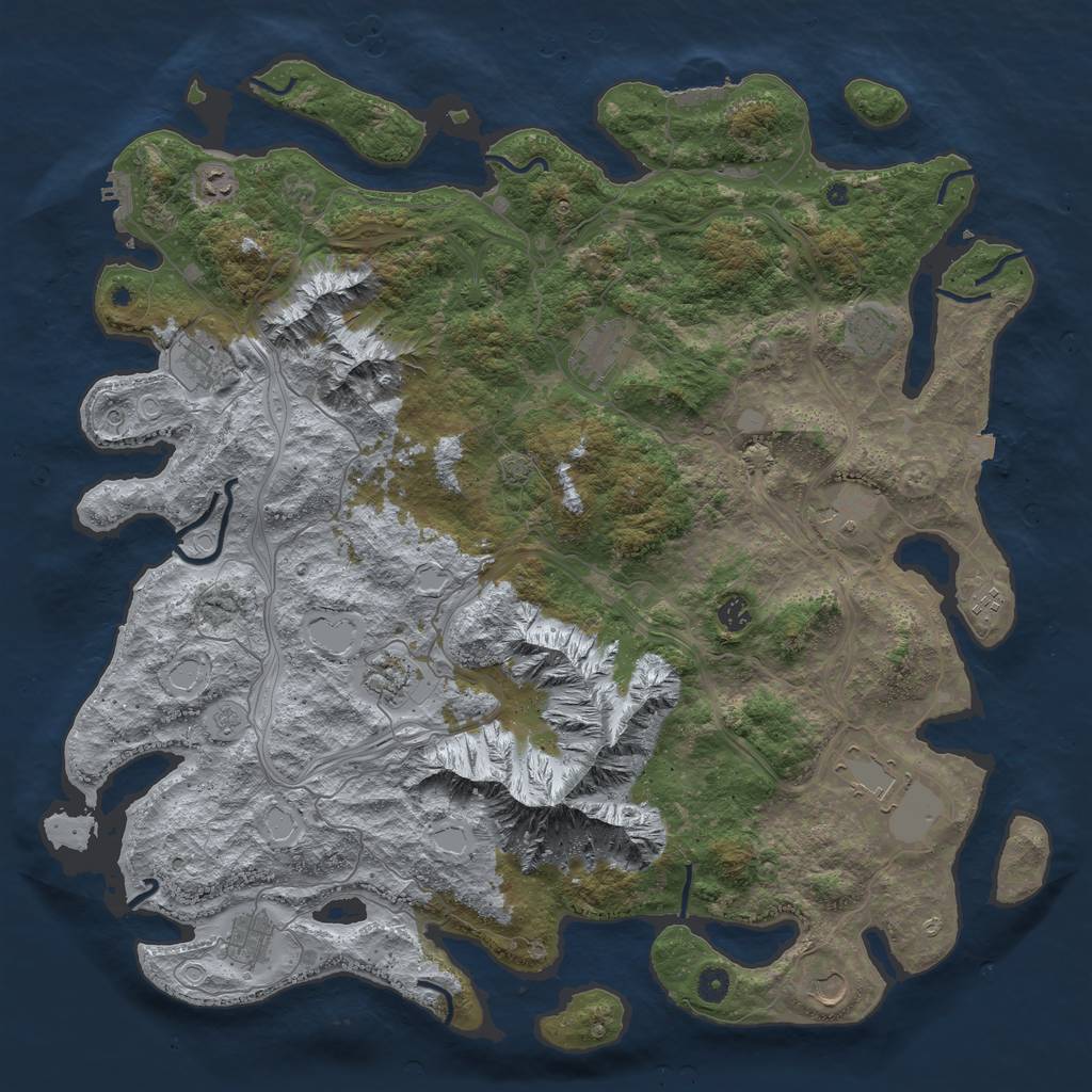 Rust Map: Procedural Map, Size: 5000, Seed: 979623619, 19 Monuments