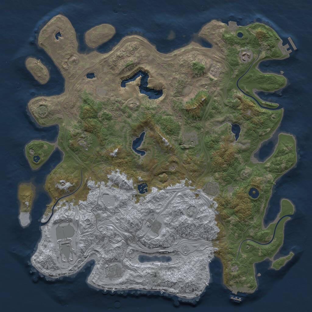 Rust Map: Procedural Map, Size: 4500, Seed: 109450214, 15 Monuments