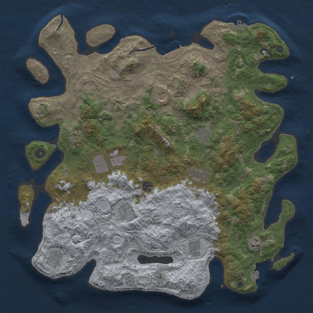 Rust Map: Procedural Map, Size: 4500, Seed: 109450214, 19 Monuments