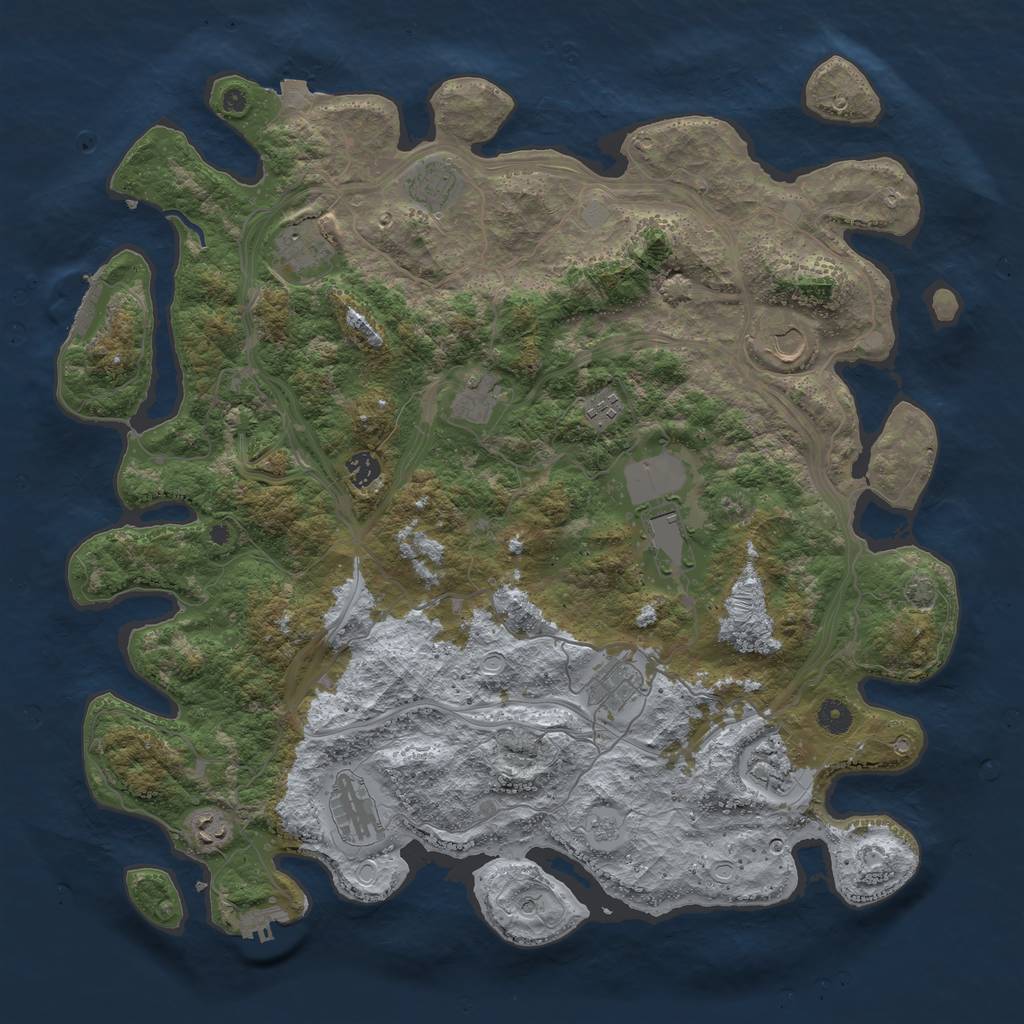 Rust Map: Procedural Map, Size: 4500, Seed: 10780, 19 Monuments