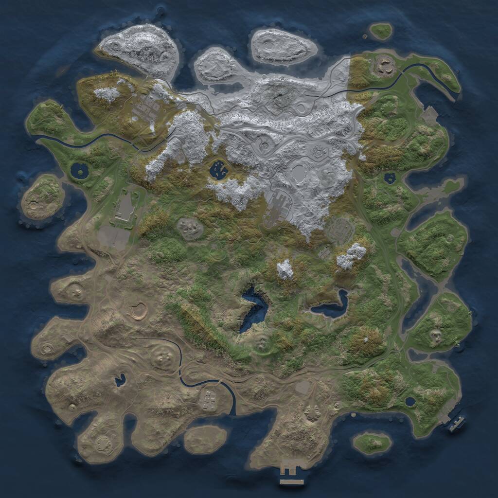 Rust Map: Procedural Map, Size: 4250, Seed: 79196197, 14 Monuments