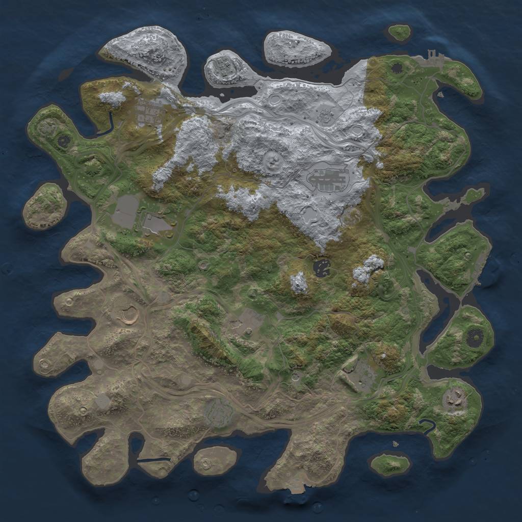 Rust Map: Procedural Map, Size: 4250, Seed: 79196197, 18 Monuments